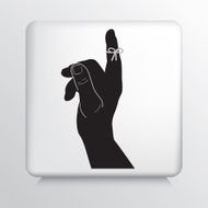Square Icon With String Tied Around Pointing Up Index Finger