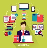 Flat design Freelance career Writing