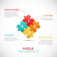 Puzzle piece 3D infographics business concept vector