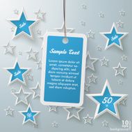 Blue Price Sticker With Stars