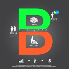 presentation business cocept with charactor B vector