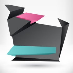 Blank empty speech bubble Origami banner background N30