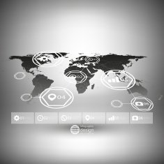 World map in perspective infographic vector template for business design N8