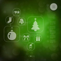 Christmas infographic with unfocused background N214