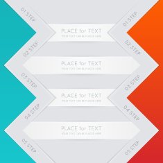 Vector colorful text box with steps trendy colors N7