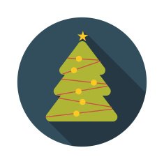 Flat Design Concept Christmas Tree Vector Illustration With Long