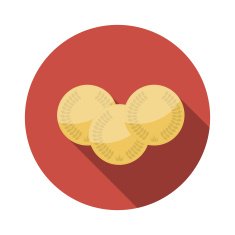Flat Design Concept Vector Coin with Crown Illustration With Lon