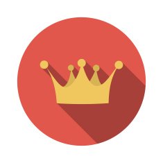 Flat Design Concept Vector Crown Illustration With Long Shadow