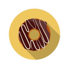 Flat Design Concept Chocolate Doughnut Vector Illustration With