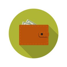 Flat Design Concept Wallet Vector Illustration With Long Shadow N2