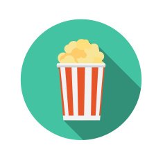 Flat Design Concept Popcorn Icon Vector Illustration With Long S N2