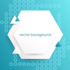 Square blue abstract background with hexagons and triangles N2