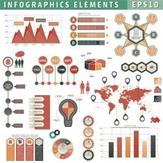 Earth Tones Infographic Timeline Elements Set N18