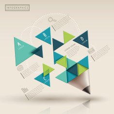 creative template with triaingle pencil infographic N2