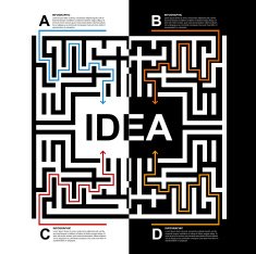 Labyrinth infographic design modern style concept N2