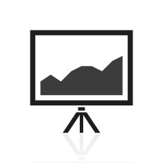 Projector Screen icon on a white background N39