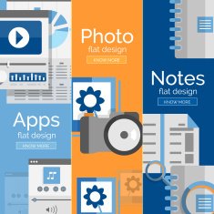 Set of flat design mobility concepts N5