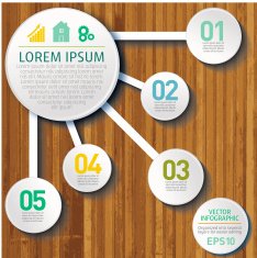 White Circle Infographic On A Wood Base N3