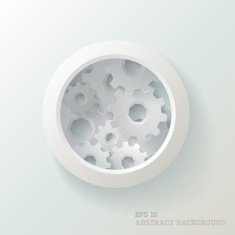 White gears on the grey background Eps 10 vector file N2