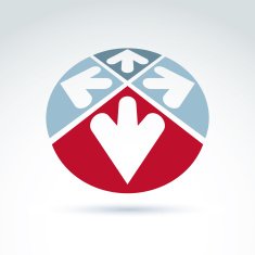 Vector Abstract Round 3D Icon With Four Arrow Symbol N5