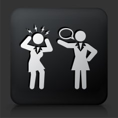Black Square Button with Communication
