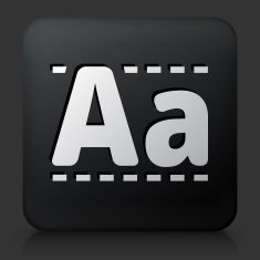 Black Square Button with Writing Alphabet Icon N2