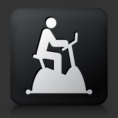Black Square Button with Cycle Workout