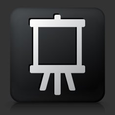 Black Square Button with Canvas Icon