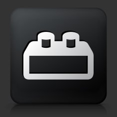 Black Square Button with Building Block Icon