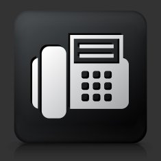 Black Square Button with Office Phone Icon N4
