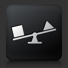 Black Square Button with Shapes & Weight Icon