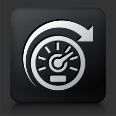Black Square Button with Speedometer