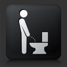 Black Square Button with Using the Toilet N5
