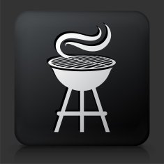 Black Square Button with Grill Icon N8