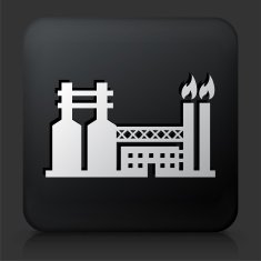 Black Square Button with Factory Icon N11