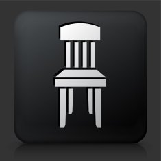 Black Square Button with Wooden Chair