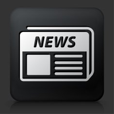 Black Square Button with Newpaper Icon