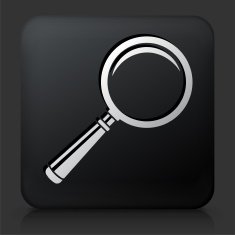 Black Square Button with Magnifying Glass Icon N9