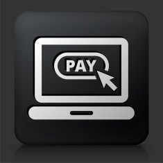 Black Square Button with Pay Online