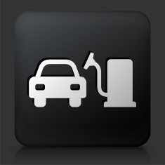 Black Square Button with Car Vacuum Icon