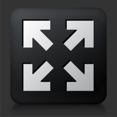 Black Square Button with Full Screen Arrows