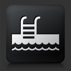 Black Square Button with Pool Ladder N2