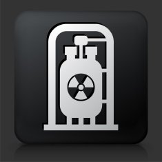 Black Square Button with Nuclear Engine