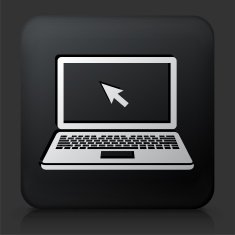 Black Square Button with Laptop Icon N18