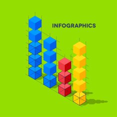 Infographics with cubes N4