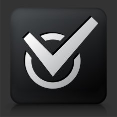 Black Square Button with Check Mark Icon N4