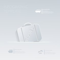 Suitcase Luggage travel Theme holidays Template infographic or website layout