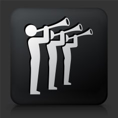 Black Square Button with Celebration Band Icon