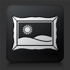 Black Square Button with Protrait Icon N3