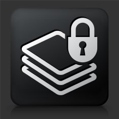 Black Square Button with Document Protection N2